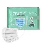 Zpack Non-Woven Fabric 3 Ply Disposable Mask with Nose Wire (White, Without Valve, Pack of 50) for Unisex | Pack Count of (50, 100, 150, 200, 500)