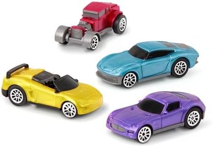 Driven by Battat – Turbocharge Pullback Vehicles – Toy Set with 4 Cars – Race Car Toys and Playsets for Kids – Toy Pull-Back Cars – 3 Years + – Turbocharge - Race Cars (4 Pack)