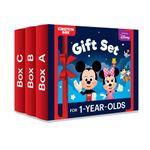 Einstein Box Featuring Disney for 1-Year-Old Boys/Girls | Disney Gift Toys for 1-Year-Old Boys & Girls | Board Books, Pretend Play Set | Learning & Educational Toys | Birthday Gift Set of 3 |