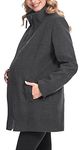 Be Mammy Women's Maternity Coat BE20-174(Graphite, EU 38=UK 10)
