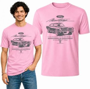 Ford Mustang Legendary Performance Est 1964 | Retro Vintage | Novelty Merch Racing Merchandise Cars and Trucks Men's T-Shirt, Light Pink, 4X-Large