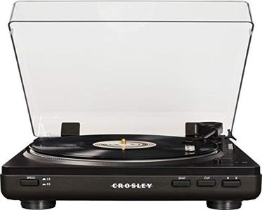 Crosley T400D-BK Fully Automatic Bluetooth 2-Speed Turntable Record Player with Built-in Preamp, Black