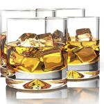 Mofado Old Fashioned Crystal Whiskey Glasses - 10oz (Set of 4) - Perfect Weight and Sturdy/Barware for Scotch, Bourbon, Manhattans, Old Fashioned Cocktails