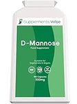 D-Mannose Capsules - 500mg x 180 - Cystitis Treatment for Women and Men - Urinary Tract, UTI and Bladder Support - 1500mg Dmannose Powder Per Serving - D Mannose for UTI and Water Infection Relief