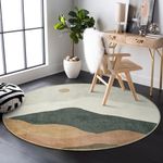 Sungea 4ft Abstract Round Rug,Soft 