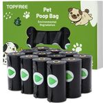 Topfree Biodegradable Thicker Dog Poop Bags 180 Dog Waste Bags Thick Strong Made from Corn Starch Plants Based (Black)