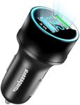 Ronnaquetta Car Charger Voltage Display Phone Car Charger Wide Voltage Input 2 Ports USB Car Charger Fast Charge Cigarette Lighter USB Charger Car Charger Adapter Compatible with Cars Phones and Pad