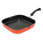 Meyer Induction Base Aluminium Grill Pan, 28 cm, Orange, 1 Piece