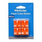 WORKLION Paper Trimmer Replacement Blades with Automatic Security Safeguard Design - A4 Paper Cutter Blade Refill (4 Pack)