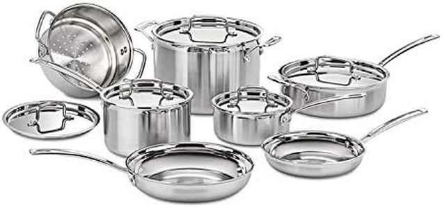 Cuisinart MCP-12N MultiClad Pro 3-Ply Stainless Steel 12-Piece Cookware Set