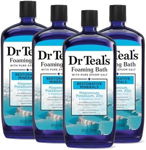 Dr Teal's Foaming Bath with Pure Epsom Salt, Restorative Minerals with Magnesium, Potassium, Zinc & Essential Oils, 34 fl oz (Pack of 4)