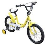 WSIKGHU 16 Inch Kids Bike, Boys/Girls Bikes with Training Wheels Suitable for children 105cm to 135cm tall (generally 5-8 years old) Gifts for Children (Yellow)