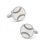 Baseball Cuff Links White Color Sport Design Quality Brass Material Men's Cufflinks