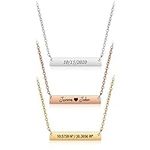 Personalized bar necklace for women