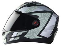 Steelbird SBA-1 Cesar ISI Certified Full Face Graphic Helmet (Medium 580 MM, Matt Black Military Green with Smoke Visor)