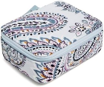 Vera Bradley Women's Signature Cotton Travel Pill Organizer, Soft Sky Paisley, One Size