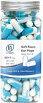 SIXPLUS Noise Cancelling Earplugs for Sleep - 60 Pairs, 38dB Ear Plugs for Sleeping, Snoring, Shooting, Mowing Loud Sound Reduction- Light BlueWhite