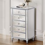 DWVO Silver Mirrored 5 Drawers Dres