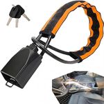 Reflective Stripe Titan Steering Wheel Lock, Seat Belt Lock, High Visibility Car Anti-Theft Device, Heavy Duty Universal Fit for Car, SUV, Pickup, Jeep, RV with 3 Keys (Orange)