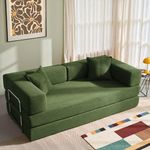 Convertible Sleeper Sofa - 78'' Folding Floor Couch - Foldable Sofa Bed - Memory Foam Couch - Compressed Convertable Sleeper Sofa - Floor Sofa Lounge Sofa Bed for Living Room - Green