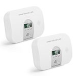 Meross Carbon Monoxide Detector, EN50291, 2 Pack LCD Digital Display, Carbon Monoxide Alarms for Home with Batteries, Silence Function, Free Standing, Loud Alarm