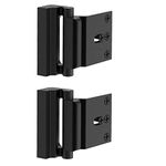 2 Pack Door Reinforcement Locks with 8 Screws, Withstand 800 Lbs Home Security Door Lock for Toddler, Childproof Door Lock (Black)