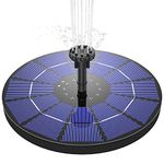 AISITIN Solar Fountain Pump 3.5W Circle Solar Water Pump Floating Fountain Built-in Battery, with 6 Nozzles,for Bird Bath,Fish Tank,Pond or Garden Decoration