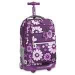 J World New York Sundance Rolling Backpack Casual Daypack, 20 cm, 38.34 L, Purple Flower