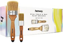 Hemway Premium Handmade Oval Chalk & Wax Paint Brushes for Smooth Easy Furniture Painting, Detailing, Upcycling, Shabby Chic, Home Décor, Chalk Based Paints, Waxing Interior, Exterior Wood (Set of 2)