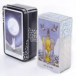 Atesswy The LunaLapin Tarot in A Tin: A Rider-Waite Style Tarot Deck with a Bunny Twist, Card Size: 4.06" x 2.36" (103mm x 60mm)