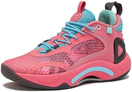 AND1 Scope Basketball Shoes for Women and Men, Mid Top Indoor or Outdoor Basketball Sneakers - Light Pink/Light Green, 12 Medium