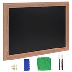 VEVOR 18"x24" Magnetic Chalk Board, Hanging Message Signs with Chalks & Eraser, Vintage Wooden Chalkboard Sign, Rustic Brown Framed Calendar and Bulletin Combo Boards, For Kitchen, Home Decor, Wedding