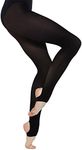 Silky Womens/Ladies Dance Stirrup Tights (1 Pair) (UK Size: Small (4ft11”-5ft4”)) (Black)