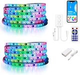 WS2811 LED Strip Light With Dual Output Bluetooth Music APP Control 5050RGB Addressable IC Chasing Color 10 Meter Rope Light (ICRGB28116)
