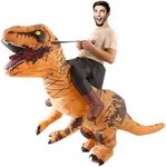 LUVSHINE Inflatable Dinosaur Costume Riding on Brown T-Rex Costume Adult Halloween Costumes for Party, Gifts