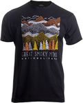 Ann Arbor T-shirt Co. Men's Great Smoky Mountains National Park Smokie Poster Decal Art Men T-Shirt X-Large Black