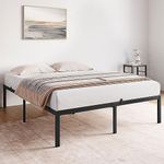 IDEALHOUSE 14 Inch Queen Bed Frame with Storage, Metal Platform Queen Bed Frame Steel Slat Support No Box Spring Needed Easy to Assemble (Queen)