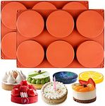 First Try 6-Cavity Medium Round Silicone Disc Cake Mold, Flat Round Shape Pack Non-Stick Baking Molds Cake, Candy, Soap, Resin Art