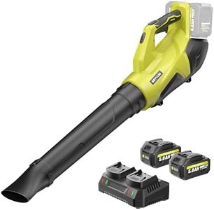SEYVUM Leaf Blower Cordless 40V - 650CFM 200MPH Brushless Electric Leaf Blower with 2 X 5.0Ah Battery & Charger, Blowers for Lawn Care High-Power 3 Variable Speed & Turbine Power Boost, Lightweight
