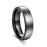 Greenpod 6mm Tungsten Wedding Rings Band for Men Women Silver/Black/Blue/Rose Gold Two Tone Engagement Rings Comfort Fit Size 4-15, Tungsten