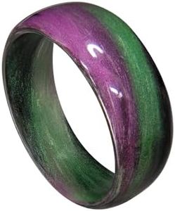 CORE CARBON RINGS - Handmade Ring Band - Carbon Fiber Green, Purple, and Black Marbled Glow Ring, Matte or High Gloss Finish, Glow-in-the-Glow, Durable, Waterproof, Sizes 4-16, Custom Band Widths