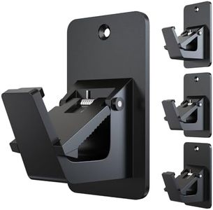 3M Adhesive No Drill Curtain Rod Brackets - Heavy Duty 30LB Holders for Bathroom Bedroom Kitchen, Universal Damage-Free Window Rod Hooks with Nail-Free Installation (4PC Black)