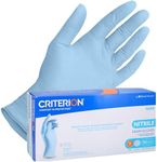 Henry Schein Criterion N300 Nitrile Exam Gloves – Medium, Ice Blue, 300/Box – Chemo Tested, Latex-Free, Chlorinated, Textured Fingers, 2.76 Mil Finger Thickness, Beaded Cuff, Non-Sterile, Disposable