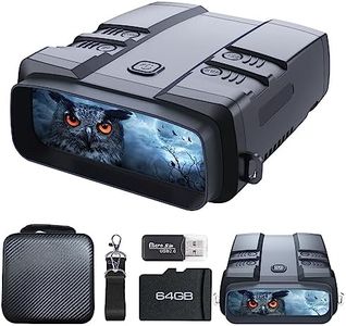 VABSCE Night Vision Goggles, True 4K Night Vision Binoculars, Built-in Powerful Focusable IR, 6000mAh Rechargeable Battery, Super Large Display, Long Viewing Range, Free 64GB Card (Black 4k Pro)