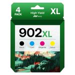 NYNYG 902XL Ink Cartridge Combo Pack Compatible for HP 902 XL Work with Officejet Pro 6978 6968 6970 6960 6962 6958 6954 6950 6951 Printers (Black, Cyan, Magenta, Yellow)