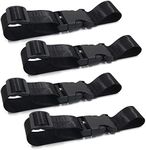 4Pcs Add A Bag Luggage Strap, Adjustable Suitcase Belt Travel Attachment, Connect Luggage Straps (Black)