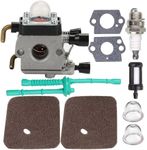 Mckin C1Q-S97 FS55R Carburetor with Air Filter Fuel Line Gasket Spark Plug Kit for Stihl FS38 FS45 FS46 FS55 KM55 HL45 FS45L FS45C FS46C FS55C FS55R FS55RC String Trimmer Weed Eater