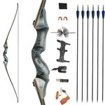 SHARROW 60" Takedown Recurve Bow Set Adult 25-60 Lbs Archery Set Bow and Arrow Set Adult Longbow Sportbow Hunting Bow Set Left Right Hand for Beginner Practice Training Hunting (left bowset, 30Lbs)