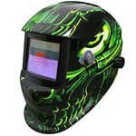 Zorax Auto Darking Welding Helmet (Alien), Large View, Solar & Battery Powered, Grinding Function, DIN9~13 Shade, Safety Gear