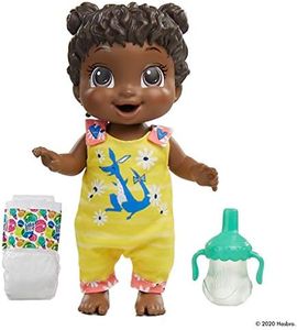 Baby Alive Baby Gotta - Muñeca Rebote, Traje de Canguro, rebota con más de 25 SFX y Risas, Bebidas y Mojado, Juguete de Pelo Negro para niños a Partir de 3 años